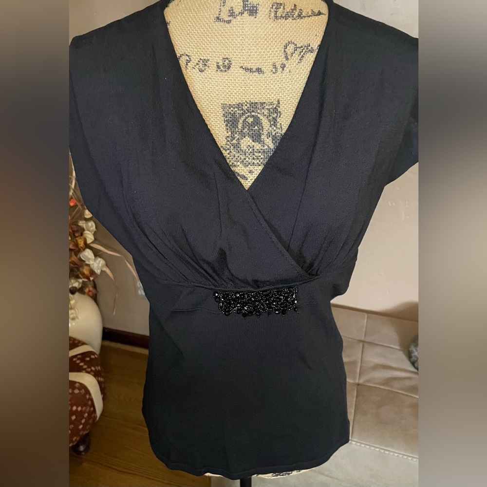 Alfani Black Knit Garment Medium Excellent Quality